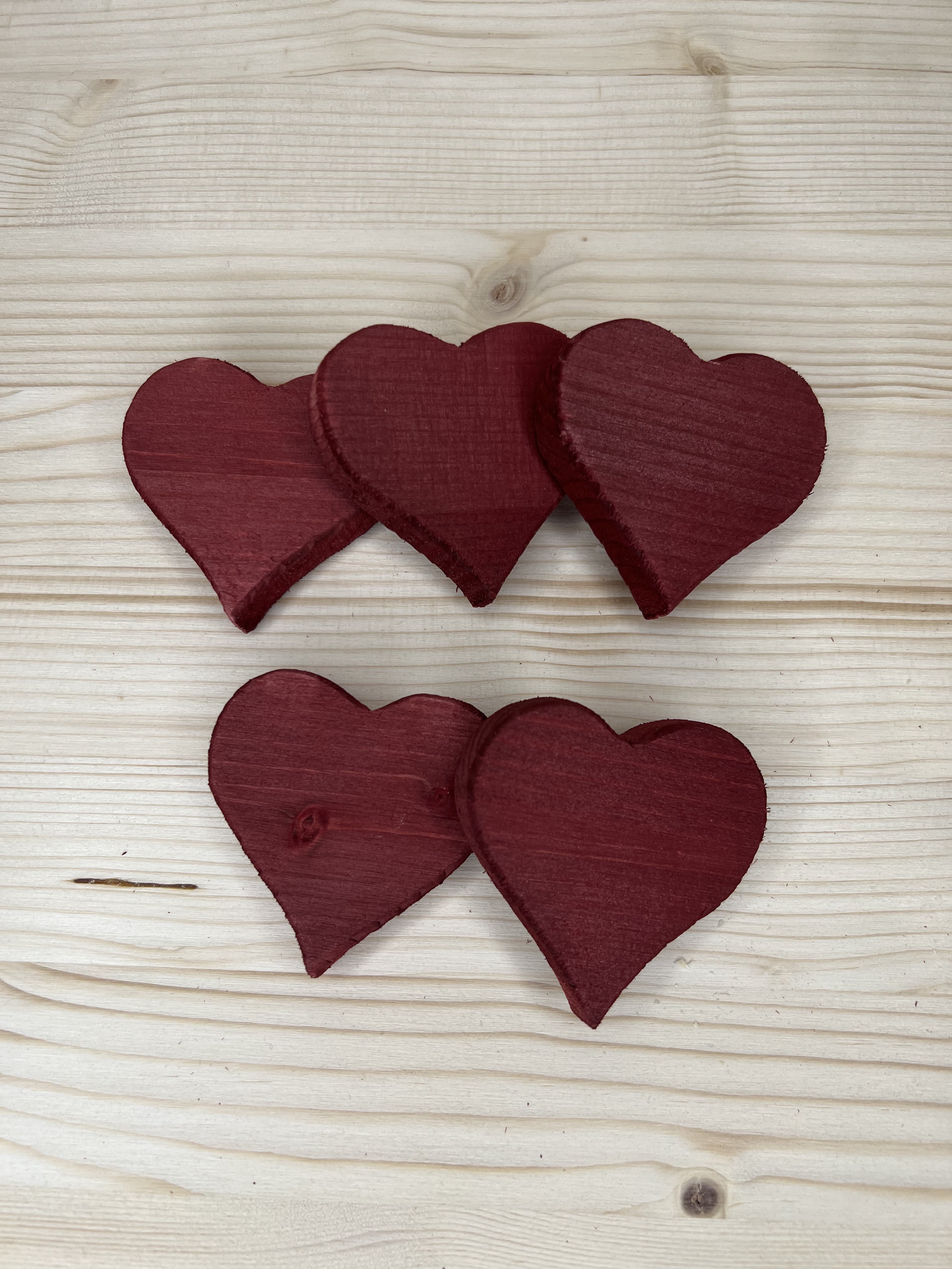 Cuore new misura 5 cm colore rosso e bianco - SET da 5 pezzi