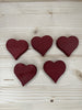 Cuore new misura 5 cm colore rosso e bianco - SET da 5 pezzi