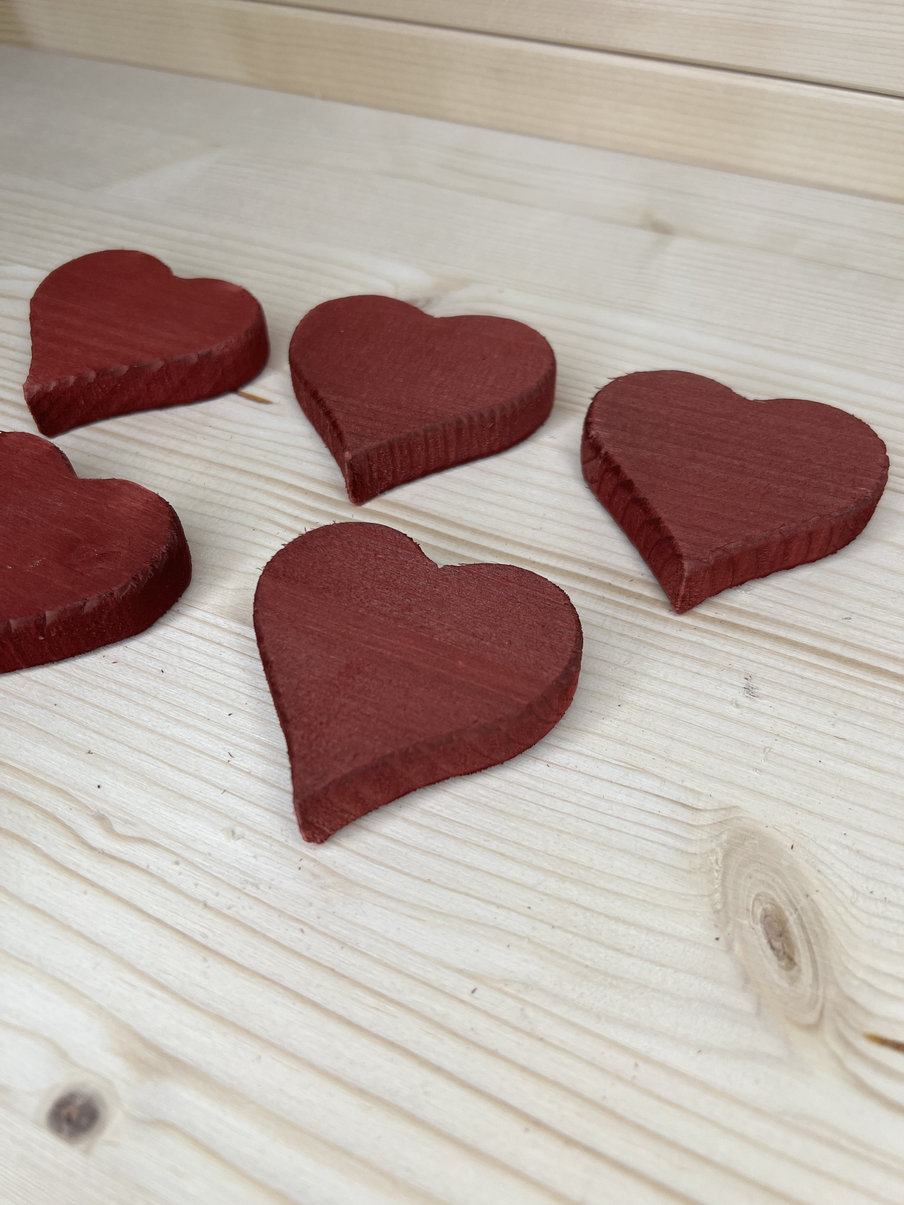 Cuore new misura 5 cm colore rosso e bianco - SET da 5 pezzi