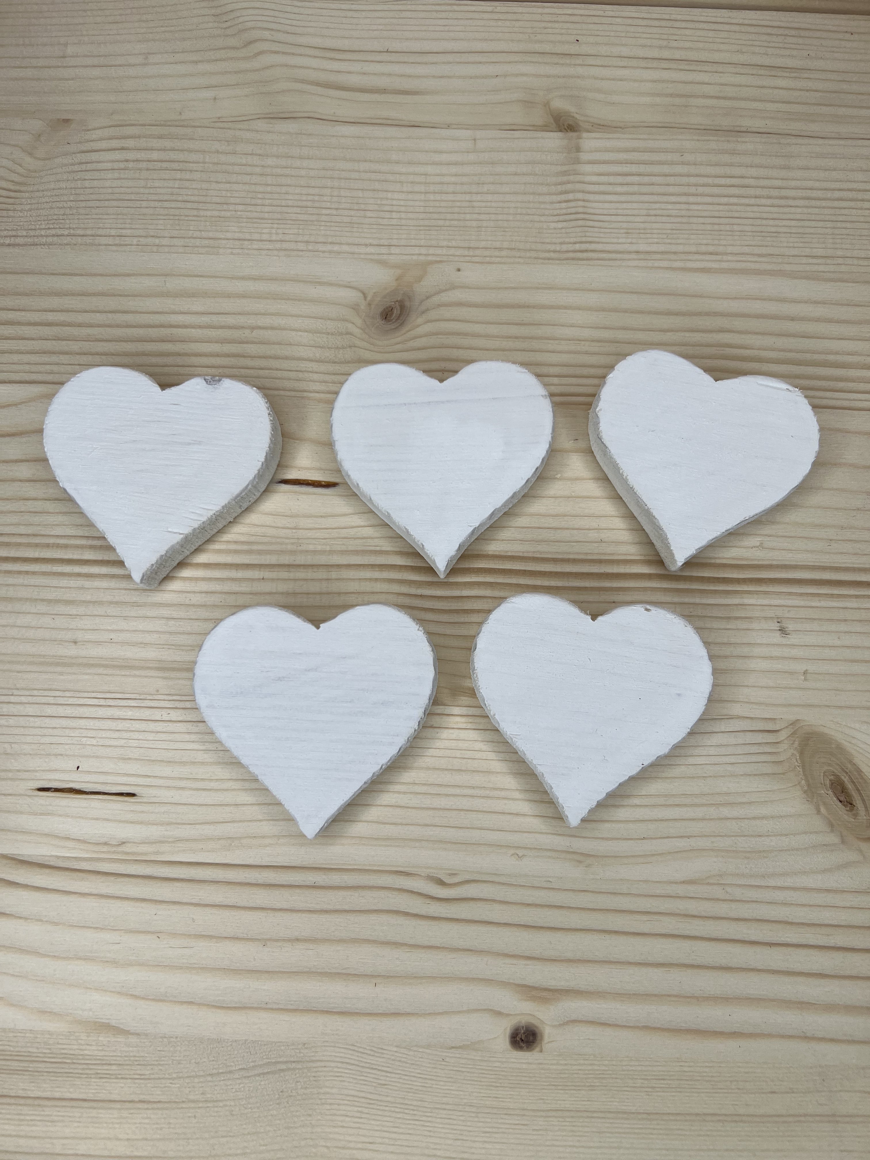 Cuore new misura 5 cm colore rosso e bianco - SET da 5 pezzi